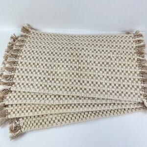 Cotton Woven Placemats with Fringe Edging